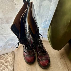 Gripfast knee high leather burgundy boots, Women’s size 9, men’s size 7